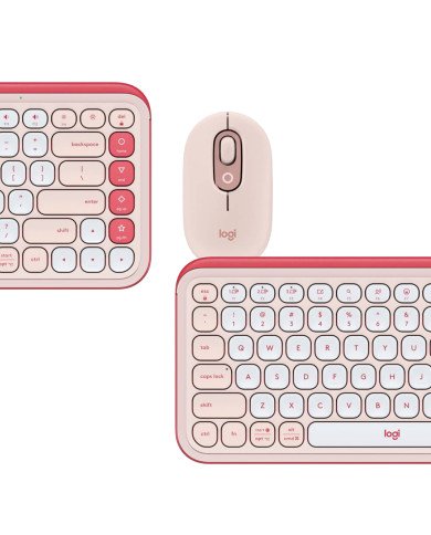 TECLADO LOGITECH WIRELESS POP ICON COMBO 920-013053 ROSADO