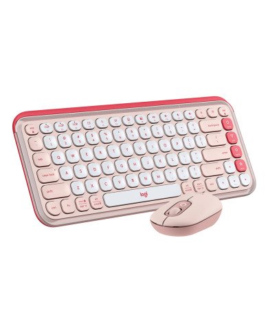 TECLADO LOGITECH WIRELESS POP ICON COMBO 920-013053 ROSADO